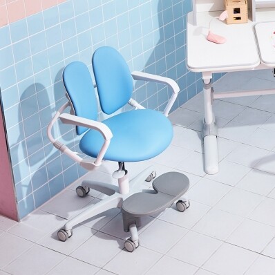 [비노출]듀오백 밀키 MI-218 초등학생 어린이 책상 발받침 의자(중심봉&캐스터 옵션 선택 가능, 발받침 제공)