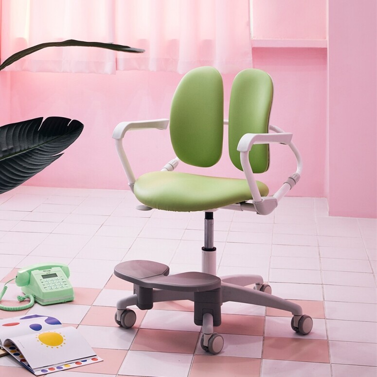듀오백,[비노출]듀오백 밀키 MI-218 초등학생 어린이 책상 발받침 의자(중심봉&캐스터 옵션 선택 가능, 발받침 제공)
